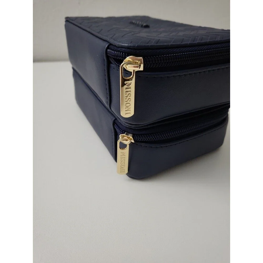Set Of 2 MISSONI Exclusively for Delta One Blue Toiletry Travel Bag Case